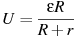 U = \frac{{\varepsilon R}}{{R + r}}