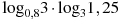 {{\log }_{0,8}}3\cdot {{\log }_{3}}1,25