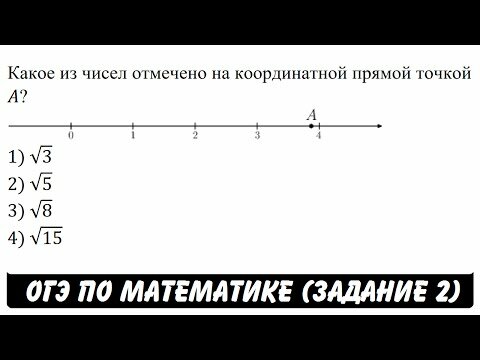 Какое из чисел отмечено на координатной прямой точкой A? 1) v3 2) v5 3) v8 4) v15